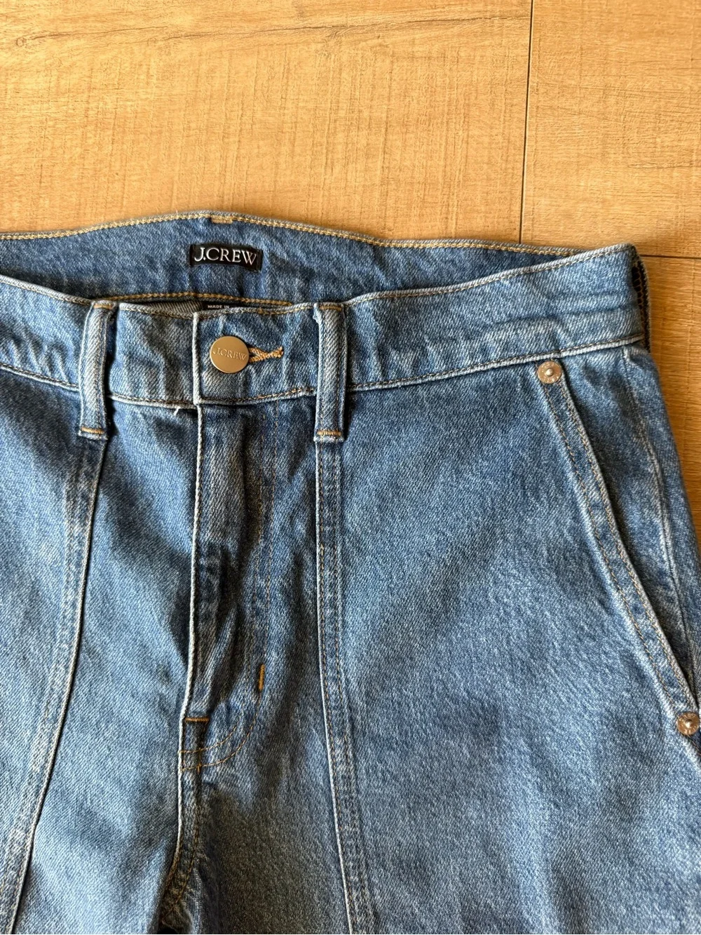 J.Crew Camp Pocket Wide Leg Jeans Womens Size 25 Medium Wash Minimalist Preppy